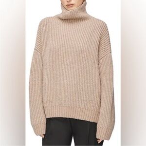 Anine Bing Sydney Tan Turtleneck Sweater in L